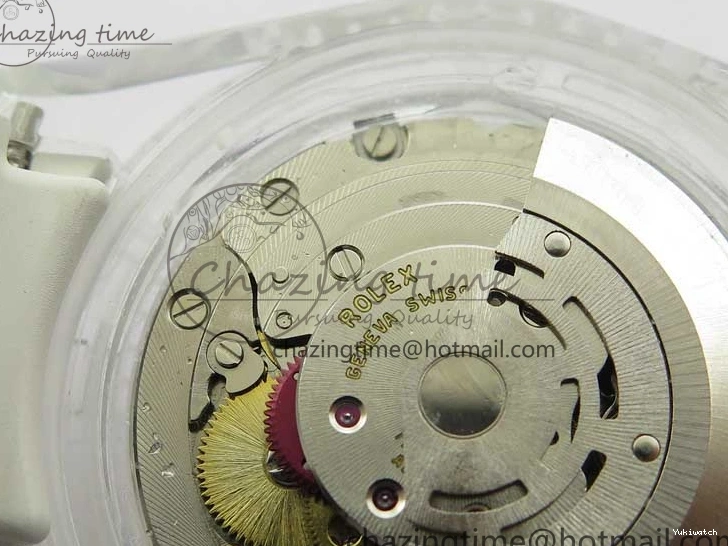 Best Phantomlab Edition 3AF White Dial Submariner VR3135 on Strap Rubber Blue Transparent Light 1109